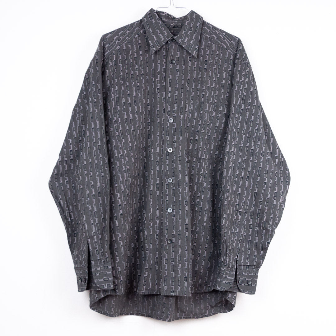 VIN-SHI-24421 Vintage πουκάμισο crazy pattern unisex M