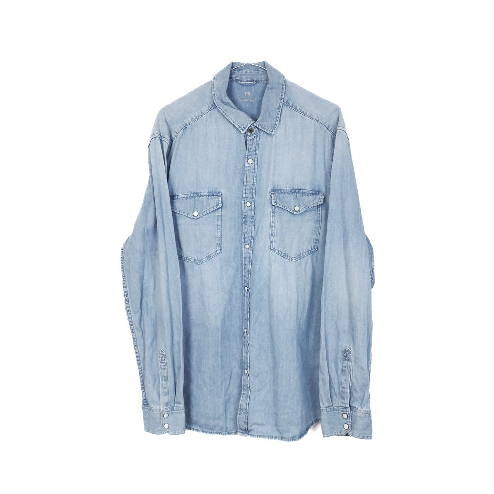 VIN-SHI-32635 Vintage πουκάμισο unisex denim L