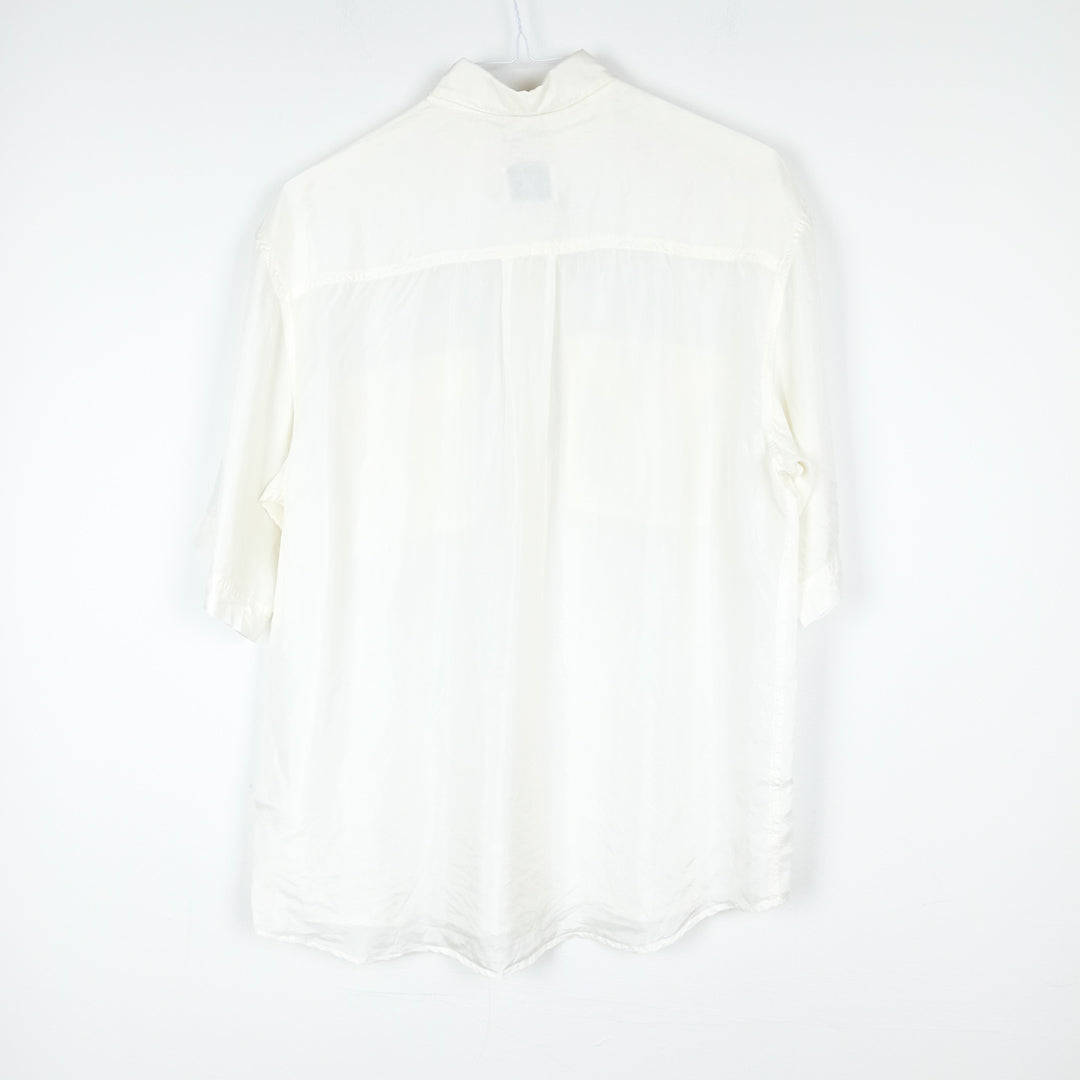 VIN-SHI-25302 Vintage πουκάμισο μεταξωτό 90s εκρού Μ