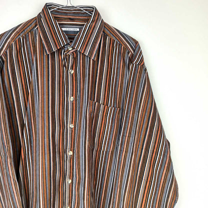 VIN-SHI-24862 Vintage πουκάμισο κοτλέ ριγέ XL