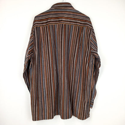 VIN-SHI-24862 Vintage πουκάμισο κοτλέ ριγέ XL