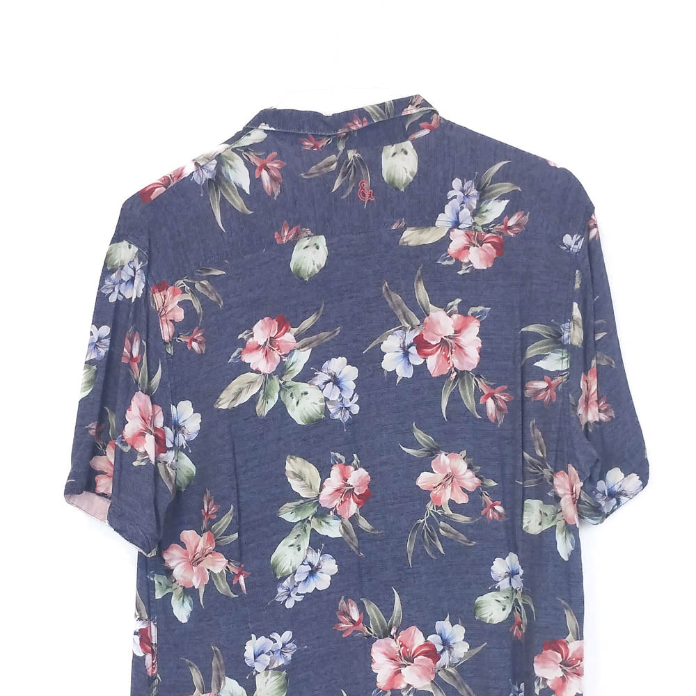 VIN-SHI-35256 Vintage πουκάμισο βισκόζη hawaiian style L