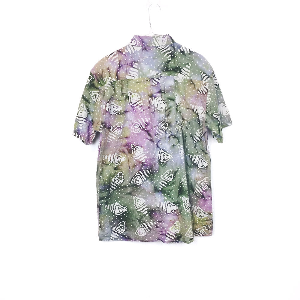 VIN-SHI-35257 Vintage πουκάμισο βαμβακερό crazy pattern M