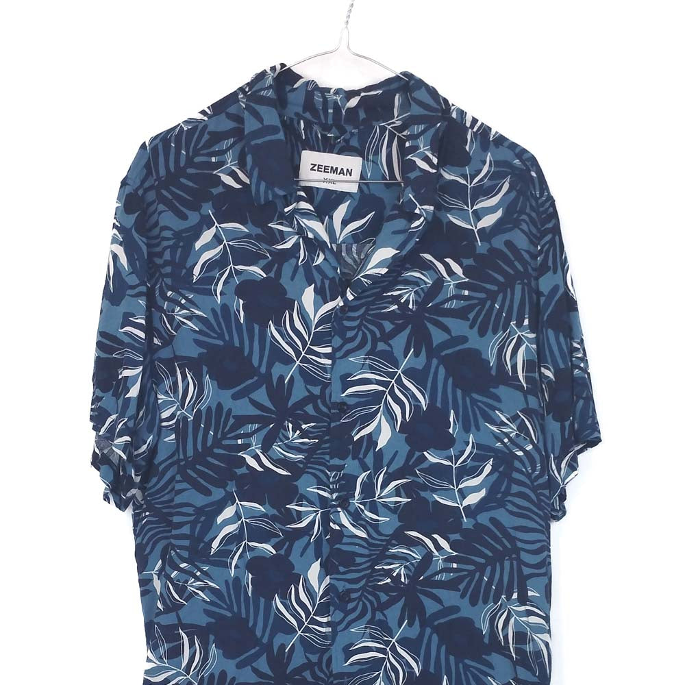 VIN-SHI-35241 Vintage πουκάμισο βισκόζη hawaiian style M