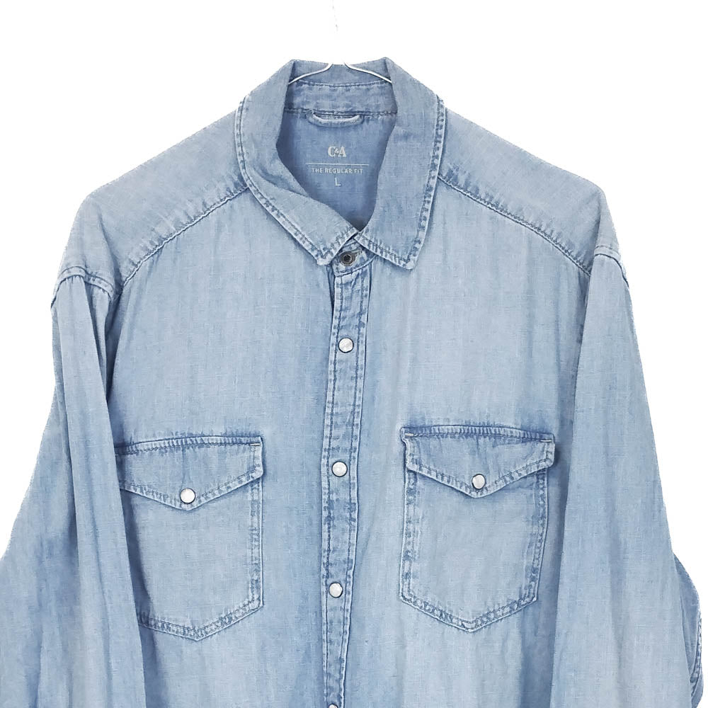 VIN-SHI-32635 Vintage πουκάμισο unisex denim L