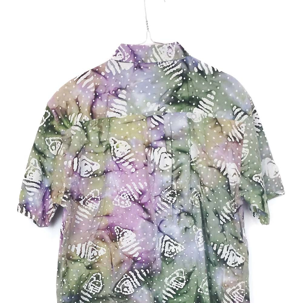 VIN-SHI-35257 Vintage πουκάμισο βαμβακερό crazy pattern M