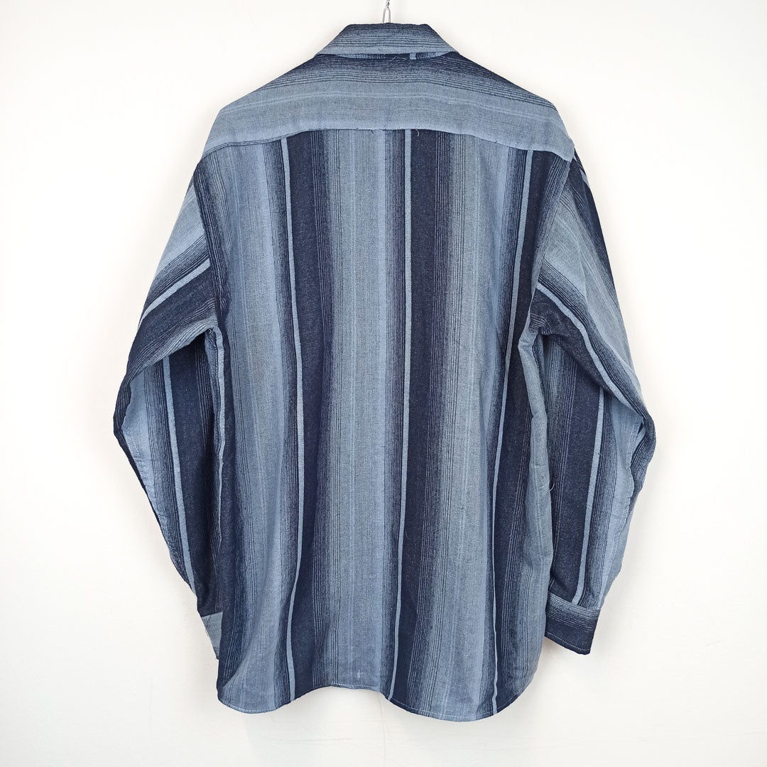 VIN-SHI-24858 Vintage πουκάμισο flannel ριγέ L