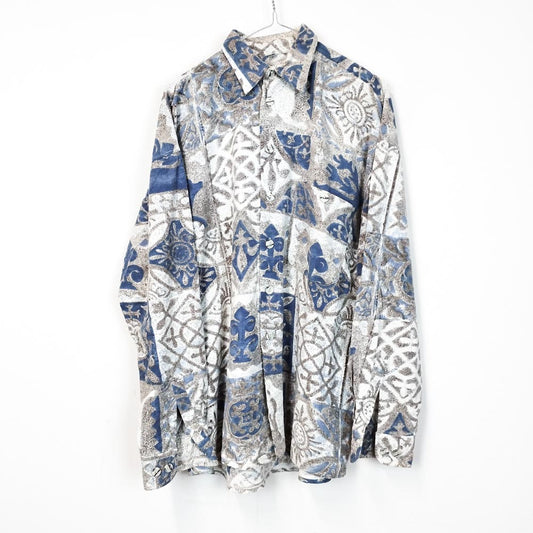 VIN-SHI-27126 Vintage overshirt πουκάμισο crazy pattern S