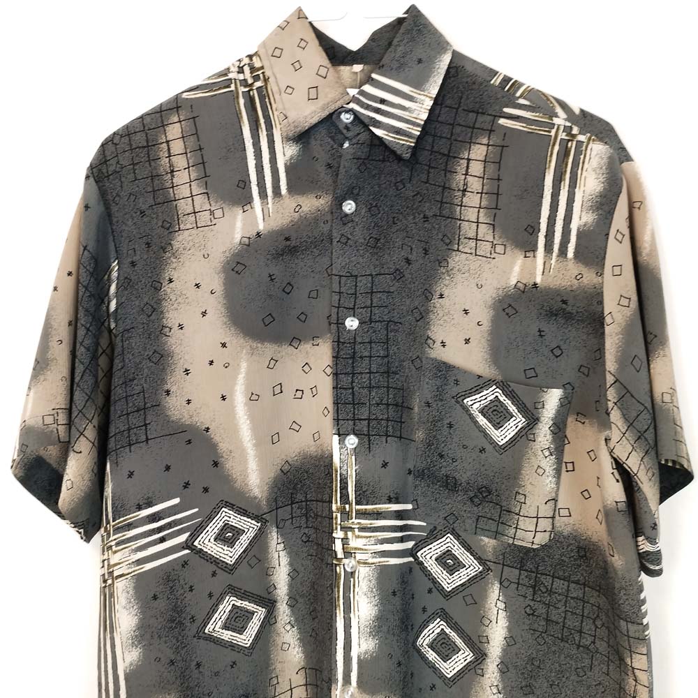 VIN-SHI-27105 Vintage πουκάμισο crazy pattern M