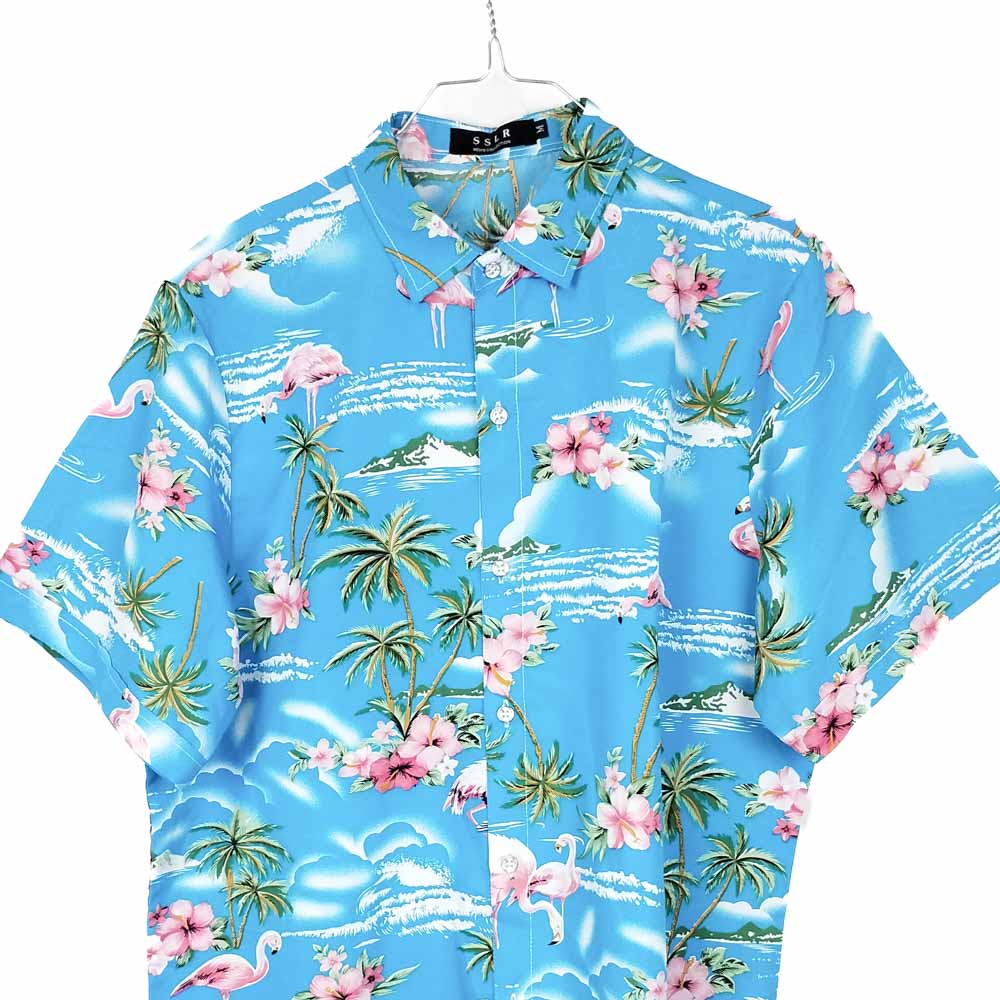 VIN-SHI-31906 Vintage πουκάμισο hawaiian print M