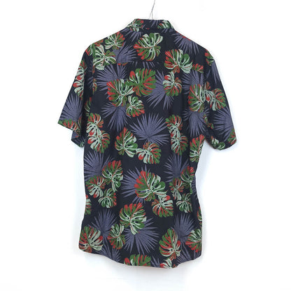 VIN-SHI-31717 Vintage πουκάμισο βαμβακερό Hawaiian print S