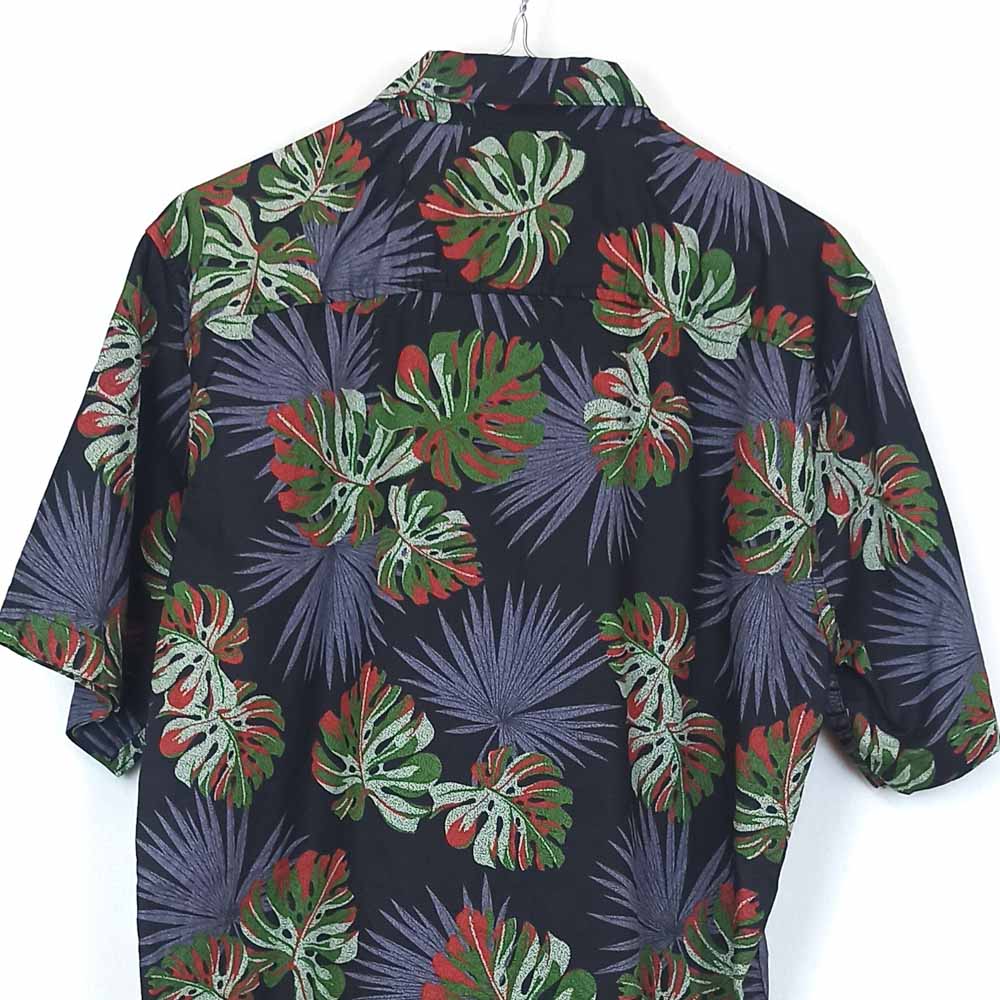 VIN-SHI-31717 Vintage πουκάμισο βαμβακερό Hawaiian print S