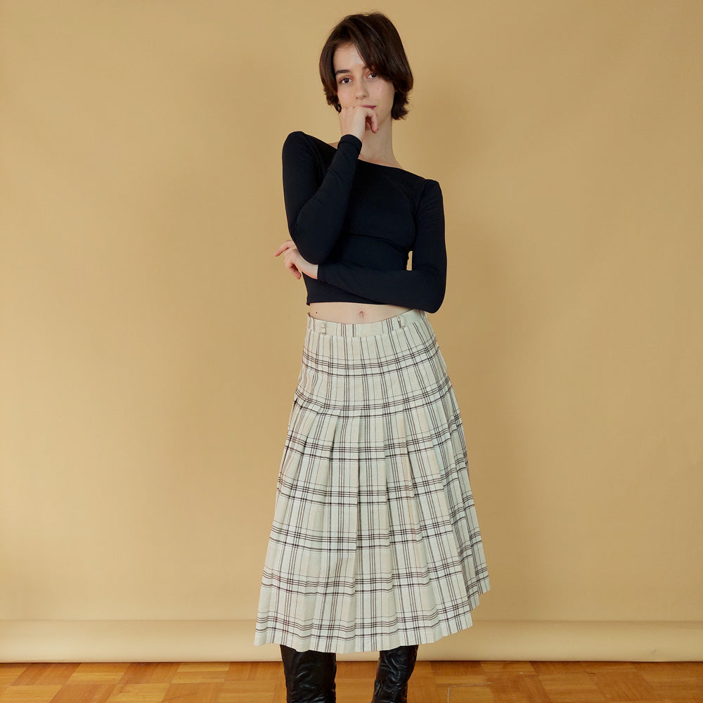 VIN-SKI-25610 Vintage φούστα καρό M