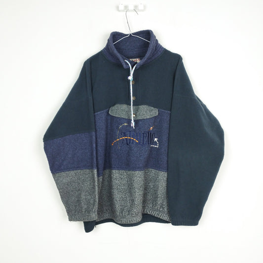 VIN-SW-26677 Vintage fleece αθλητική μπλούζα γκρι μπλε Μ-L