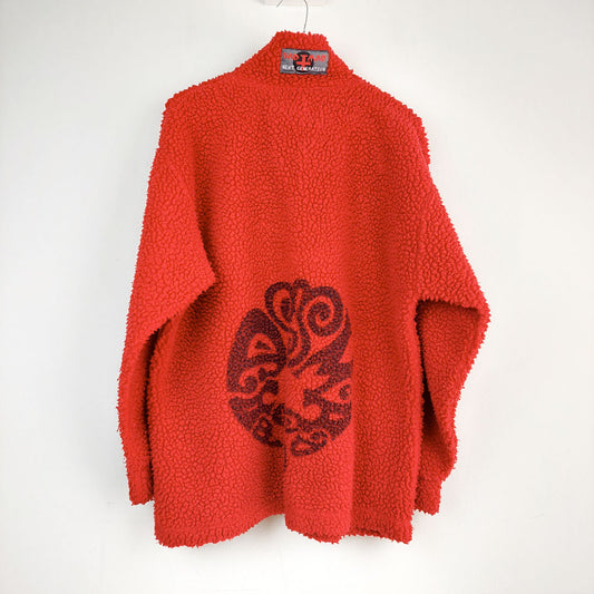 VIN-SW-26679 Vintage fleece αθλητική ζακέτα κόκκινο S