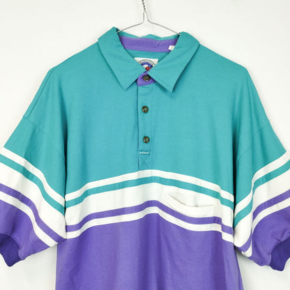 VIN-SW-26117 Vintage Αθλητική μπλούζα βεραμάν-μωβ unisex M-L
