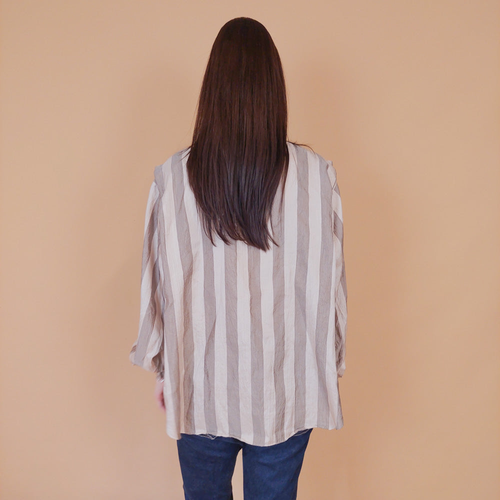 VIN-BLO-32527 Vintage πουκάμισο ριγέ L-XL