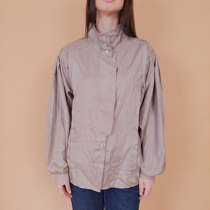 VIN-BLO-32525 Vintage πουκάμισο μπεζ L-XL