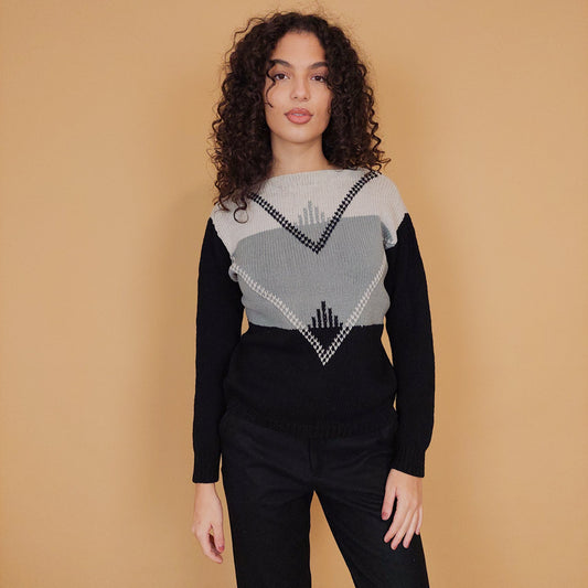 VIN-KNIT-29219 Vintage μπλούζα πλεκτή S-M