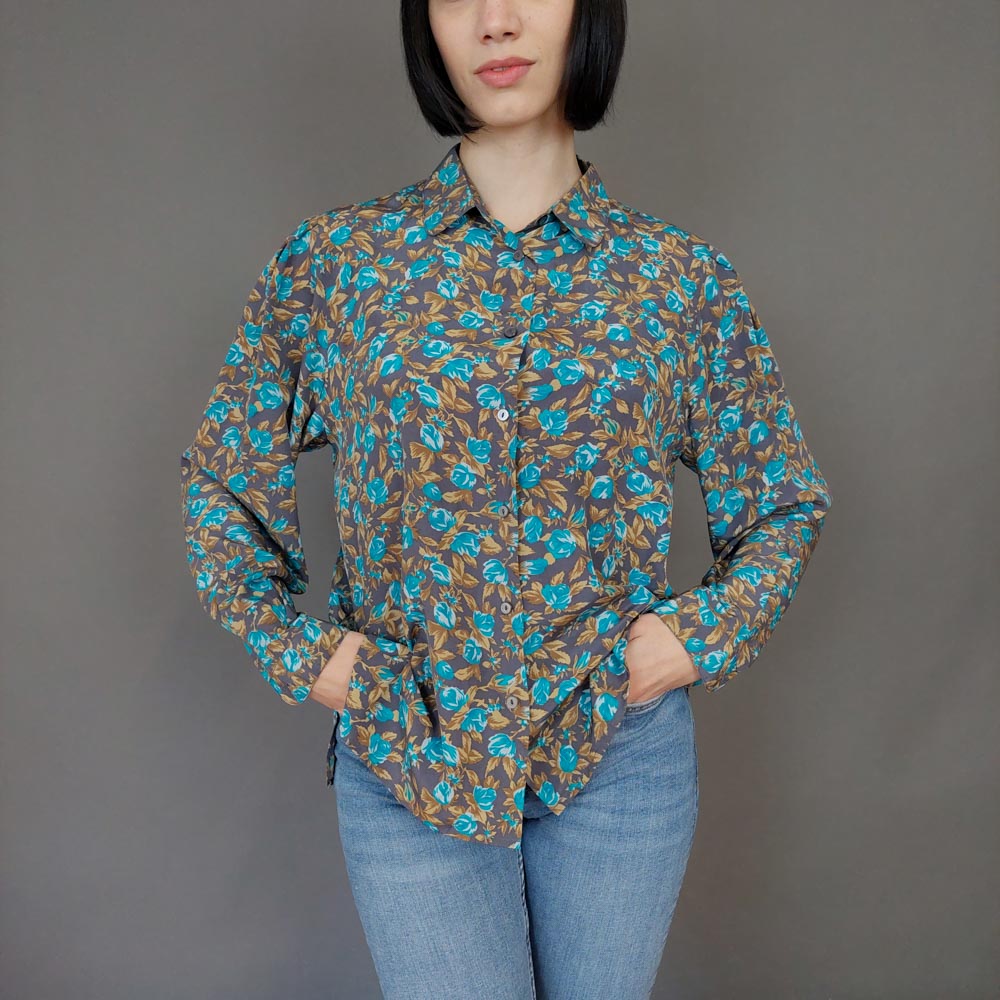 VIN-BLO-27290 Vintage πουκάμισο floral M-L