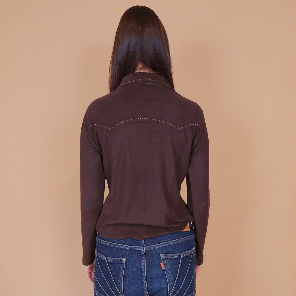 VIN-BLO-32521 Vintage πουκάμισο με υφή σουέντ S