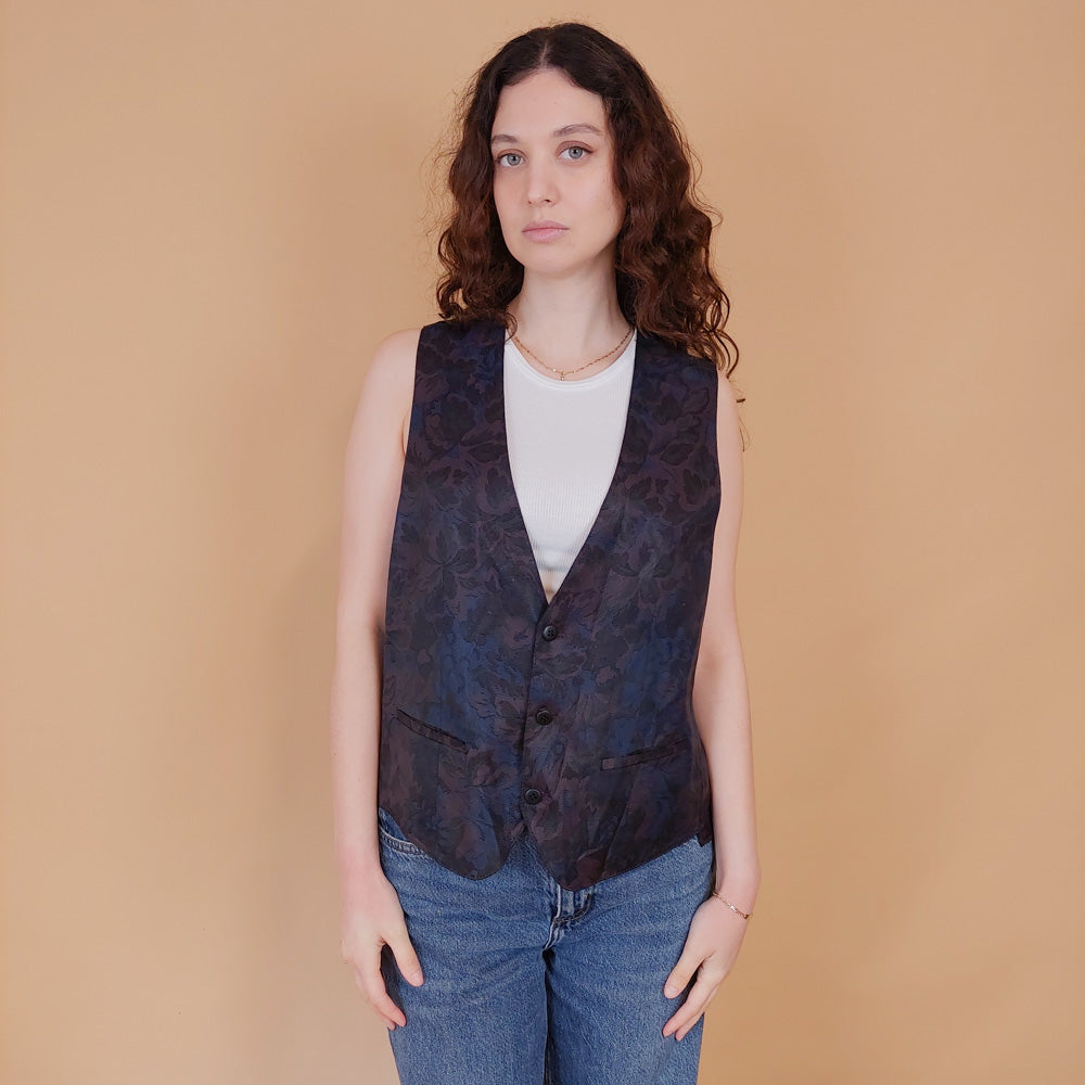 VIN-OUTW-34917 Vintage γιλέκο βισκόζη L-XL