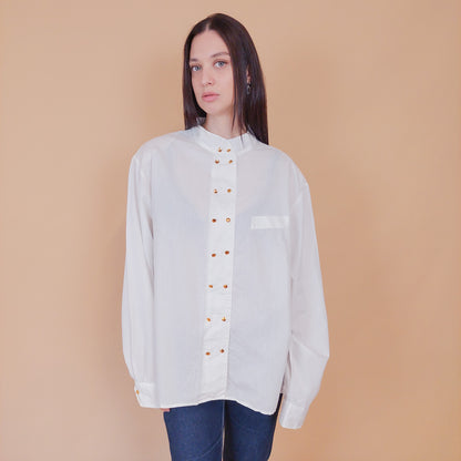 VIN-BLO-32601 Vintage πουκάμισο λευκό L-ΧL