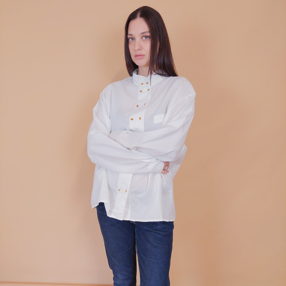 VIN-BLO-32601 Vintage πουκάμισο λευκό L