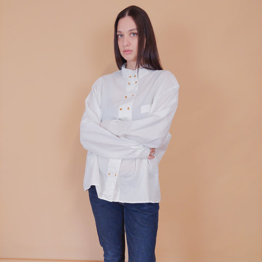 VIN-BLO-32601 Vintage πουκάμισο λευκό L