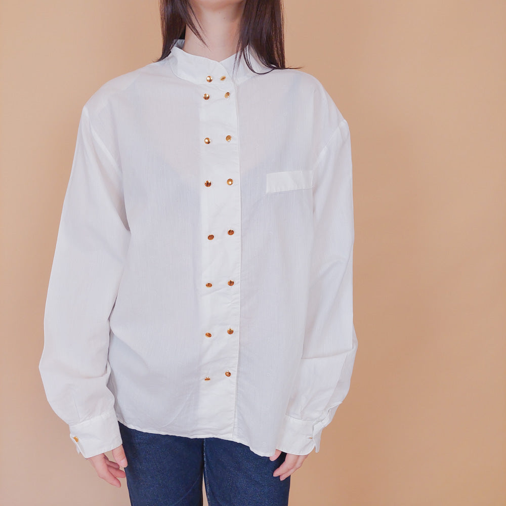 VIN-BLO-32601 Vintage πουκάμισο λευκό L-ΧL