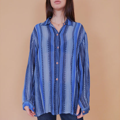 VIN-BLO-32604 Vintage πουκάμισο εμπριμέ XL