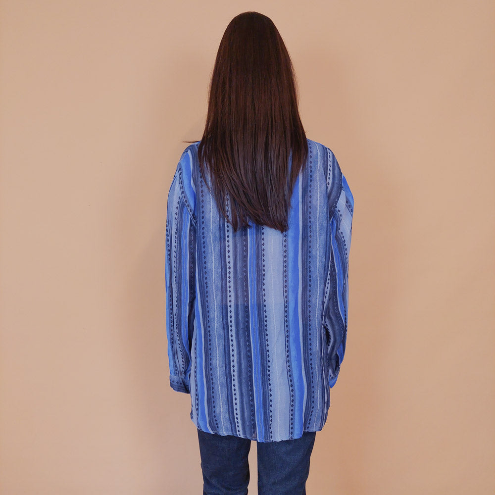 VIN-BLO-32604 Vintage πουκάμισο εμπριμέ XL