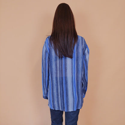 VIN-BLO-32604 Vintage πουκάμισο εμπριμέ XL