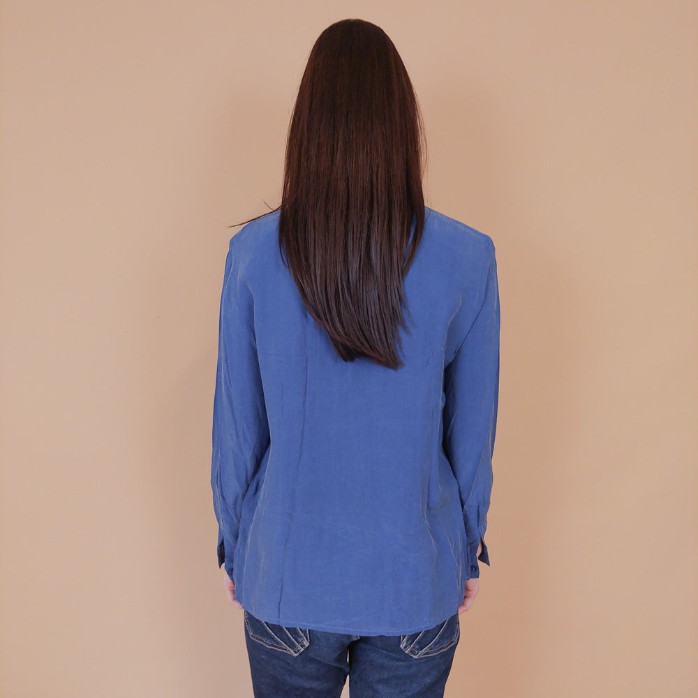 VIN-BLO-32605 Vintage πουκάμισο μπλε M-L