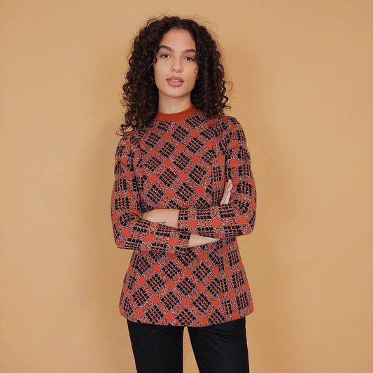 VIN-KNIT-29205 Vintage μπλούζα πλεκτή S