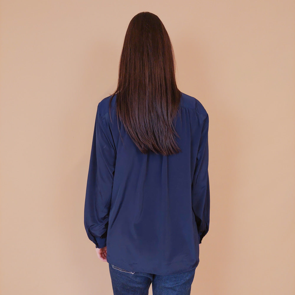 VIN-BLO-32606 Vintage πουκάμισο μπλε M-L