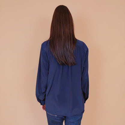 VIN-BLO-32606 Vintage πουκάμισο μπλε M-L