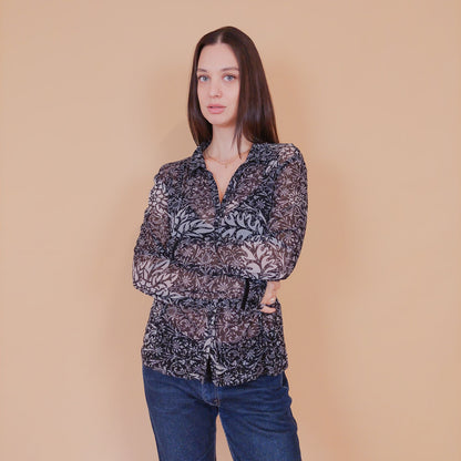 VIN-BLO-32608 Vintage πουκάμισο τούλι Μ-L