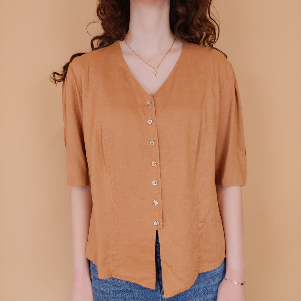 VIN-BLO-34819 Vintage πουκάμισο βισκόζη M-L
