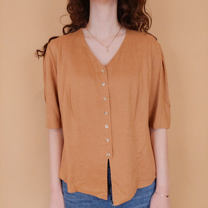 VIN-BLO-34819 Vintage πουκάμισο βισκόζη M-L