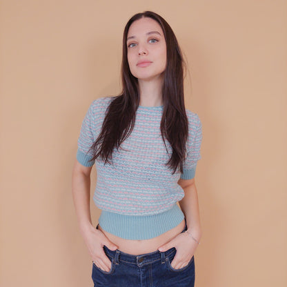 VIN-BLO-32613 Vintage τοπ πλεκτό S