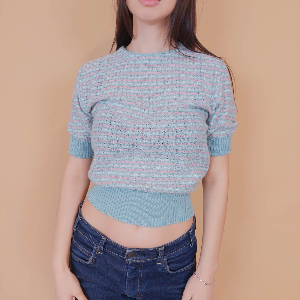 VIN-BLO-32613 Vintage τοπ πλεκτό S