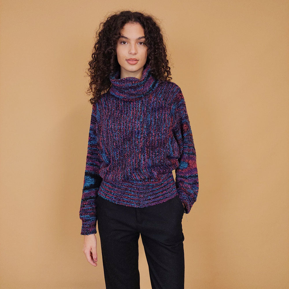 VIN-KNIT-29214 Vintage μπλούζα πλεκτή S-M