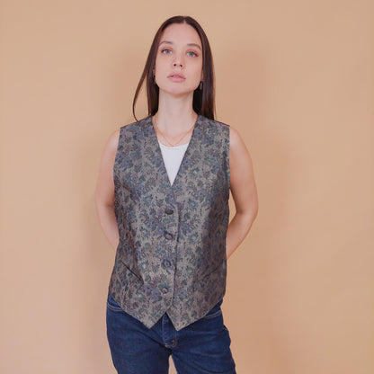 VIN-BLO-32616 Vintage γιλέκο γυναικείο lurex L-XL