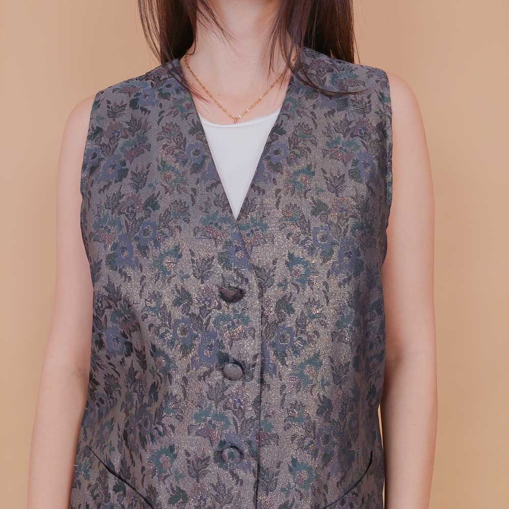 VIN-BLO-32616 Vintage γιλέκο γυναικείο lurex L-XL