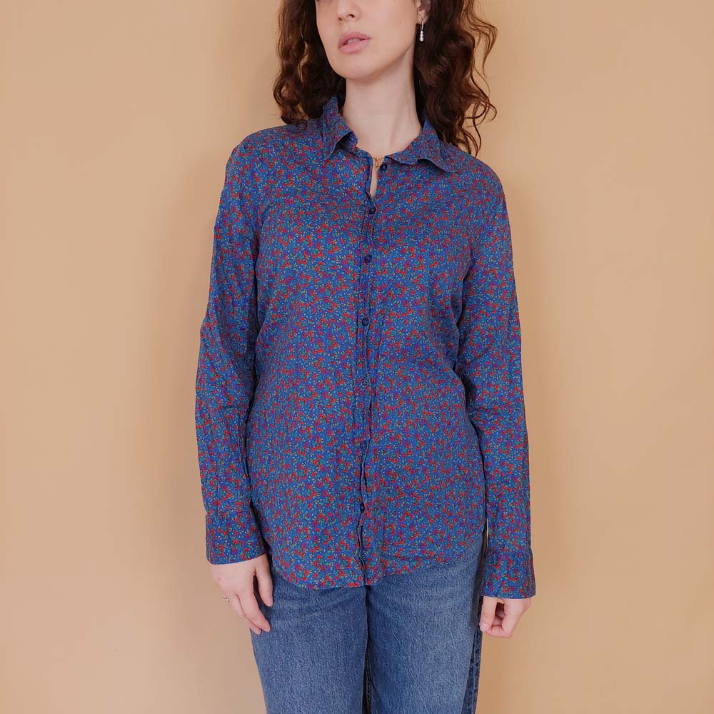 VIN-BLO-34828 Vintage πουκάμισο φλοράλ Benetton S-M