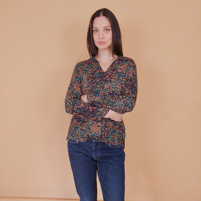 VIN-BLO-32546 Vintage τοπ εμπριμέ Μ