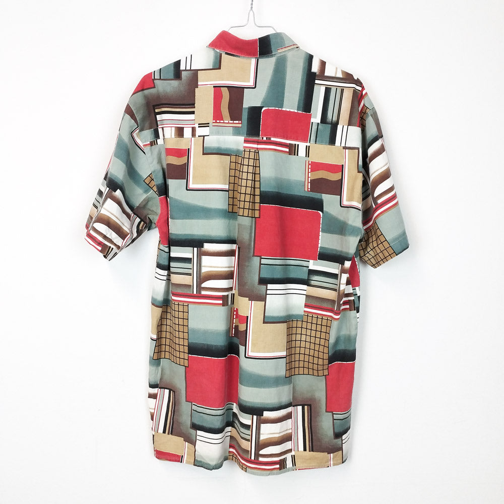 VIN-SHI-27107 Vintage πουκάμισο crazy pattern S