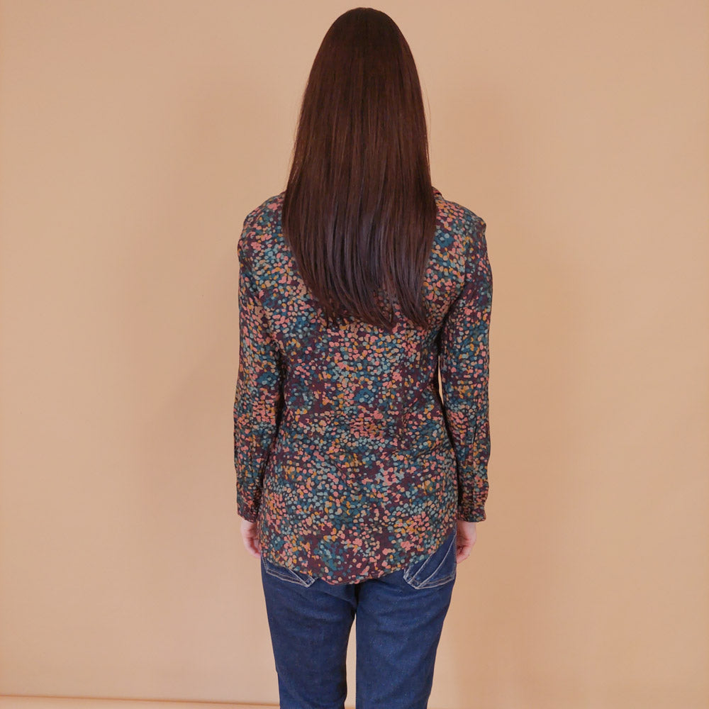 VIN-BLO-32546 Vintage τοπ εμπριμέ Μ