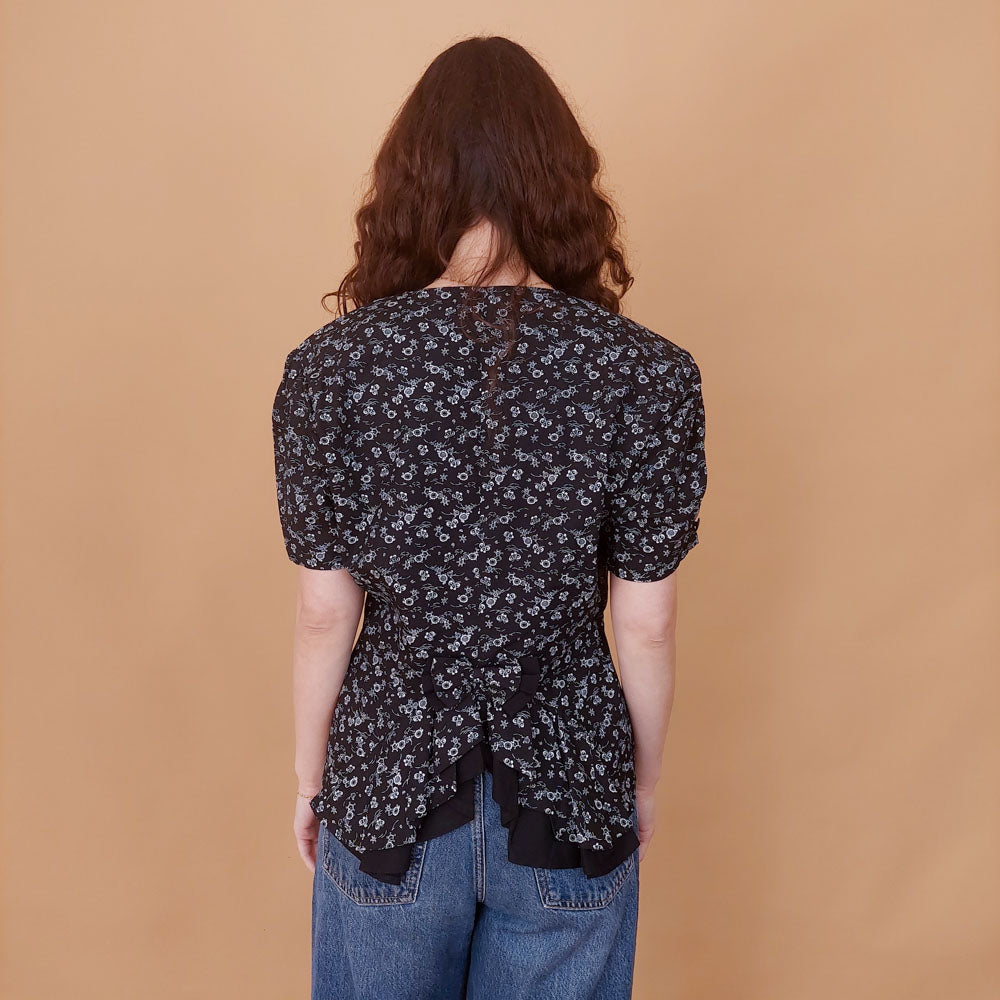 VIN-BLO-34935 Vintage top εμπριμέ made in Italy S